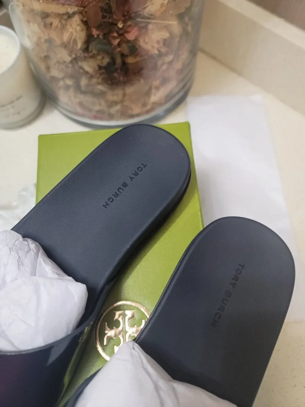 Tory Burch Women's Mellow Buckle Slide Sandals  Size 6 - Blue New NIB